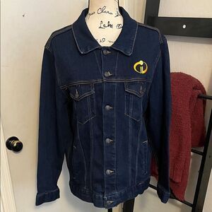 The Incredibles Movie Dark Blue Denim Pockets Jacket